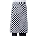 Miniatyrbild 1 av 5: Renikh Randig Rutig Halvlång Midje-Förkläde med Fick Catering Kock Servitör Bar (FMY) BlackPlaid