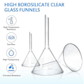 Miniatyrbilde 5 av 5: 4 stk Laboratorieglass-trakter, Skoleundervisningstrakter, Kort Stilk, Eksperimenttrakter, Klare Trakter (FMY)