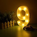 Miniatyrbillede 1 af 2: 22cm LED Lysende Tal Hvide 0-9 Bryllup Fødselsdagsfest Batteridrevet Lampe (FMY) Number 9