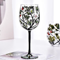 Miniatyrbillede 3 af 5: Fire Sæsoner Træer Vinglas Goblet Kreativ Trykt Glaskop Til Vin Øl (FMY) A