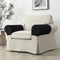 Miniatyrbild 2 av 5: Fåtölj armstödsskydd stretch soffa armstödsskydd armstödsöverdrag för stolar (FMY) Black