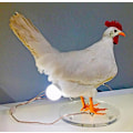 Miniatyrbilde 3 av 3: Kylling Led Lampe Egg Nattlampe Utstoppede Egg Skrivebordslampe, 14 * 15 * 6cm, hvit (FMY)