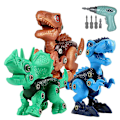 Miniatyrbilde 1 av 5: 3 stk Dinosaur Leke Elektrisk Drill Demontering Og Montering Barneleker Dinosaur Leke Utdanningsleke  (FMY) B
