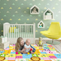 Miniatyrbillede 3 af 5: Baby Crawling Mat Vandtæt Tyk Vuggestue Tæppe Stor Rektangulær Børnetæppe med Tegneserie Mønster (FMY) 180*100*1cmA
