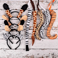 Miniatyrbillede 2 af 5: Zebra Giraf Ører Hårbøjler Hale Sæt Dyre Udklædningssæt til Cosplay (FMY) Zebra