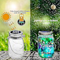 Pikkukuva 5 / 5: 20 LED 10 Pakkaa Mason Jar -kansi Aurinkokennovalot Ripustuskoukulla Mason Jar -satumainen Puutarha Patio [ilman purkkia] (FMY) multicolor