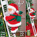 Miniatyrbild 2 av 5: Charmig Jultomte Sångande & Klättrande Stege Dekorationssats - Batteridriven, Färgglada LED-lampor, Festlig Julmusik, Perfekt för C (FMY) 1 Set