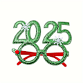 Miniatyrbild 3 av 5: 4-pack 2025 Festliga Julfotobåsrekvisita - Hållbara Plastglasögonramar för Jul- och Nyårsfester Utan Fjädrar för Säsongen (FMY) 4
