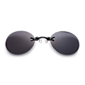 Pikkukuva 1 / 4: Matrix Morpheus -elokuvan miesten retro pyöreät linssit klipsi nenälasit kehyksettömät aurinkolasit (FMY) Black And Gray Lens