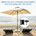 Miniatyrbillede 3 af 3: Patio Parasol Base Stativ Hul Ring Prop Cover Parasol Stativ Udskiftningsdel Patio Parasol Udskiftningsdele 6 stk Sort)  (FMY)