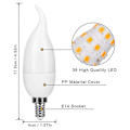 Miniatyrbillede 5 af 5: LED Flamme Flimrende Pære LED Ild Emulering Lys E14 E27 Stearinlys Lampe 4 Tilstande Belysning Kreativ Juleatmosfære Lampe Hjem Dekoration 1 Stk (FMY) E14 2 pcs