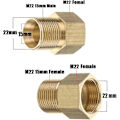 Miniatyrbillede 3 af 5: Messing trykvaske kobling, metrisk M22 15mm han til M22 14/15mm hun indvendig gevind slange adapter  (FMY)