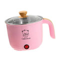 Miniatyrbillede 1 af 5: Elektrisk Gryde til Husholdningsbrug 1.8L Nonstick Elektrisk Stegepande til Suppe Stegning Pasta (FMY) pink Single layer