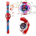 Pikkukuva 2 / 2: Vilkkuva valo musiikkikello lasten lelut pojat tytöt Marvel Avengers valoisa kello (FMY) Spiderman