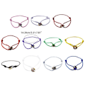 Miniatyrbilde 5 av 5: Metallspenne ringer par armbånd håndlaget snor armbånd gave til venn (FMY) Deep red
