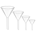 Miniatyrbilde 1 av 5: 4 stk Laboratorieglass-trakter, Skoleundervisningstrakter, Kort Stilk, Eksperimenttrakter, Klare Trakter (FMY)