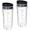 Pikkukuva 1 / 5: 16oz Vaihtokuppit Ninja Qb3001ss Fit Compact Personal Blenderille, Kannet mukana - 2 pakkausta -dwdz  (FMY) Transparent  Black