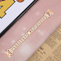 Miniatyrbild 5 av 5: Bling Rhinestone Dekorband i Rostfritt Stål med 5 Pärlor för Fitbit Versa 4/Sense 2 - (FMY) Pink gold Fitbit Versa 4