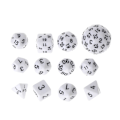 Miniatyrbild 1 av 5: 12 st/set Flersidig polyhedral tärning D4 D6 D8 D10 D12 D20 D24 D30 D60 Dungeons  (FMY) Creamy-white