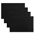 Miniatyrbillede 1 af 5: 4 stk./sæt Fleksible Dækkeservietter Anti-ridse Rektangulære Elegante Vandtætte Kop Dækkeservietter Køkkenartikler (FMY) Black