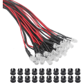 Miniatyrbild 1 av 4: 20 x 3 mm lysdioder med 20 cm kabel DC 12 V LED-klara monteringsringar plast (varmvit) (santanxing)  (FMY) red