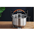 Pikkukuva 2 / 5: Höyrytyskori-lisätarvikkeet Instant Pot 6 ja 8 litran malleihin - Tukeva ruostumattomasta teräksestä valmistettu IP InstaPot -sisäosa ja siivilä - Silikonikahva ja jalat (FMY)