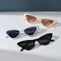 Miniatyrbillede 5 af 5: 3 par pr. sæt Små Cat Eye solbriller Kvinder Søde Smalle Cat Eye briller Retro Vintage Smalle Cateye solbrillesæt (FMY) MULTI