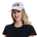 Pikkukuva 5 / 5: Mass Effect N7 Baseball-lippis Naiset Miehet Säädettävä Trucker Hat Urheilu (FMY) Red Trucker Hat