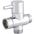 Miniatyrbilde 5 av 5: 3-veis T-formet slangedeler Holdbar messingkrandeler Kromfinish Termostatisk blandebatteri for veggmontert hånddusj (DPD)