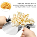 Miniatyrbillede 4 af 5: Rustfrit Stål Popcorn French Fry Spatel, Multifunktionel Spatel til Chips Popcorn osv. med Dobbeltgreb, 230 x 200 mm (FMY)