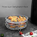 Miniatyrbilde 4 av 5: 3 stk. Air Fryer Rist Stablebare Dehydrator Rister Kurvbrett Tilbehør i Rustfritt Stål for Ovn Mikrobølge Baking Steking (FMY) Square