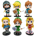 Miniatyrbilde 1 av 5: 2024 Ny modell The Legend of Zelda 6 stk/sett 10 cm Q-versjon Link Prinsesse Zelda Figur Spilldekorasjon Anime Ornamenter Modell Samling Dukker (FMY) 6 Pcs