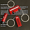 Pikkukuva 3 / 4: 3 KPL Avaimenperiä 3D-malli Puhelinkoppi, Postilaatikko ja Punainen Bussi Mini 3D Avaimenperät Valmistettu Painevaletusta Metallista (FMY)
