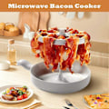 Miniatyrbild 2 av 5: Mikrovågsugns Baconkokare Snabb Effektiv Mikrovågsugn Krispig Bacon Maker för Hem Familj (FMY) White