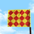 Pikkukuva 5 / 5: Tuomarin lippu Ruostumaton teräs Komento käsilippu Punainen signaalilippu Sieni kahva Erityinen partio Suorituskyky  (FMY) border flag