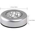 Miniatyrbillede 2 af 5: 3 LED-lamper på batterier - Tryk for at tænde - Hvidt lys (6 stk) (FMY)