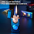 Miniatyrbillede 3 af 5: Dual Flame Lighter med LED Blåt Lys Synlig Tank, Kreativ Vindtæt Gas Torch Lighter, Dual Fire Butan Lighter med Gaveæske, Gaver F (FMY) E