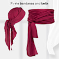 Pikkukuva 2 / 5: Piraattiasu Päähuivin ja Vyön Setti Kevyt Cosplay-asu Juhliin Halloweeniin Jouluun Lavakeikkoihin Rekvisiitta (FMY) Dark Brown One Size
