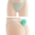 Miniatyrbilde 2 av 5: Kaise Sexy Truser for Kvinner Søt Kaninhale G-streng Pelsball Bikini T-rygg Cosplay Undertøy Party Kostyme Gave (FMY) Mint Green