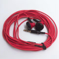 Miniatyrbilde 1 av 5: 3m lange kablede kontrollhodetelefoner In-ear Clear Bass Ergonomisk overvåkingshodetelefon Mobil smarttelefonhodetelefon Stereo musikkøretelefon  (FMY) Red