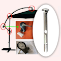 Miniatyrbild 2 av 5: Tillbehör för uteplatsparaplyer, reservdelar för paraplyer, kraftig hållare, delar för parasoll (FMY) Handle Axis