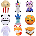 Pikkukuva 2 / 5: 9.5Cmx9cm Jumbo Kawaii Popcorn Unicorn Cake Squishy Donut Fruit Squishi Slow Rising  (FMY)