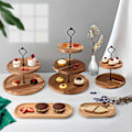 Miniatyrbilde 2 av 5: 1/2/3-etasjes trekake-stativ, lagdelt serveringsbrett, rund rektangulær trekake-tårn, serveringsdisplaystativ, dessertkjeks-godteri-stativ (FMY) Small 2 Layers