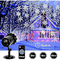 Miniatyrbilde 4 av 5: LED-projektor Julelys Snøfall Lys Med Fjernkontroll IP65 Vanntett Utendørs og Innendørs Juledekorasjon Snøfnugg LED Christ  (FMY)