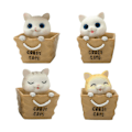 Miniatyrbillede 1 af 5: Farfi 4 stk. Rystende Hoved Katte Ornamenter Levende Udtryk Klare Linjer Massiv Bil Dashboard Nikkende Kat Legetøj Til Hjemmet (FMY) 4pcs