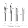 Pikkukuva 2 / 5: Cnc-reitittimen teräsetti 1/4, puun kaiverrusreitittimen terä 6mm ja 4mm, V-ura, terä, volframikarbidi (FMY)