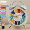 Miniatyrbilde 1 av 3: Vekkerklokke for soverom, barneklokke, analog vekkerklokke, uten tikk, læringsvekkerklokke, barnekvartsvekkerklokke (FMY) F