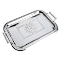 Miniatyrbilde 1 av 5: Nordisk Serveringsbrett i Rustfritt Stål med Håndtak Elegant Rektangulært Kaffebar Mat Holder Dessert (FMY) Silver L