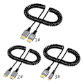 Pikkukuva 5 / 5: HDMI-yhteensopiva 4K:n kierretty kaapeli, joustava spiraalikaapeli, uros-uros (FMY) TO Micro HDMI