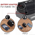 Pikkukuva 4 / 5: Virtalähde Makita-Litiumioniakulle, nopea lataus, LED-valo ulkokäyttöön (FMY) Black USB TYPE C